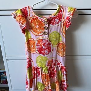 Posh peanut grapefruit twirl bodysuit dress 2T